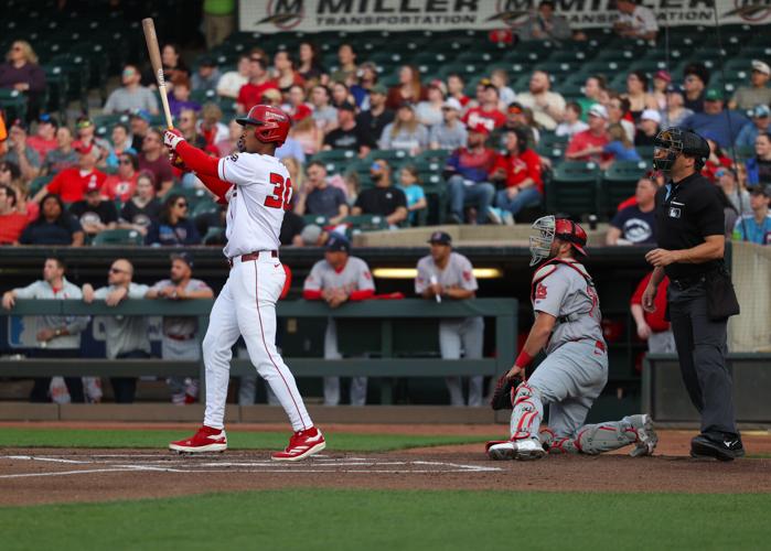 Will Benson hit a home run on Opening Night.JPG