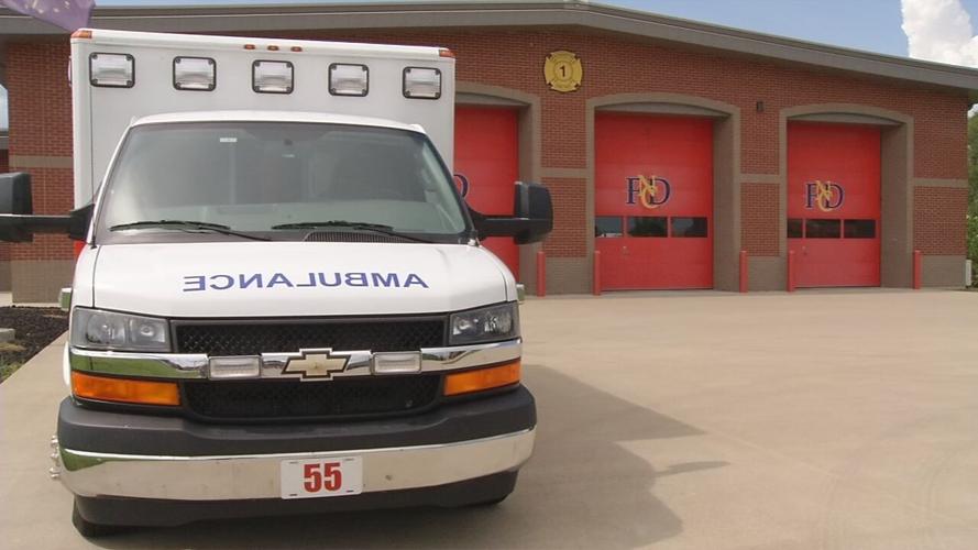 Ambulance in front of New Chapel Fire and EMS