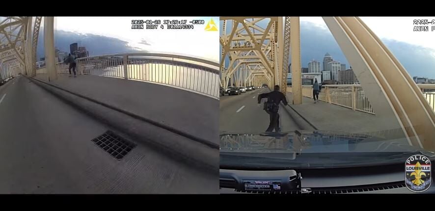 LMPD body cam - Woman saves man on 2nd Street Bridge 1-26-25.JPG