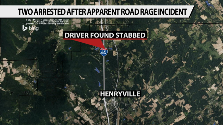 Map: location of stabbing scene in southern Indiana