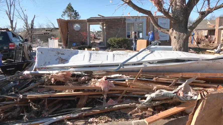 Homes damaged in Bowling Green after weekend tornado, image from Dec. 13, 2021