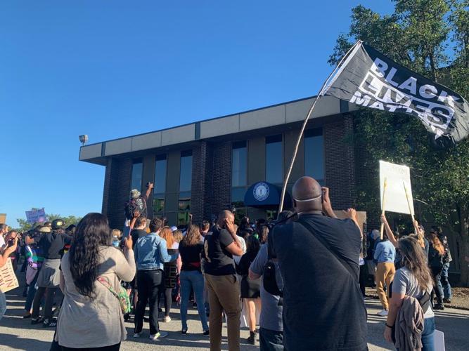 Crowd gathers for rally outside AG Daniel Cameron's office in Louisville 9/18/20