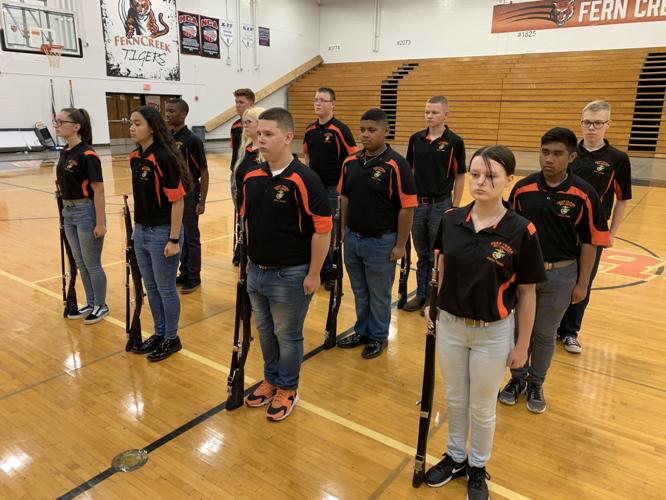 Fern Creek HS JROTC Team in formation