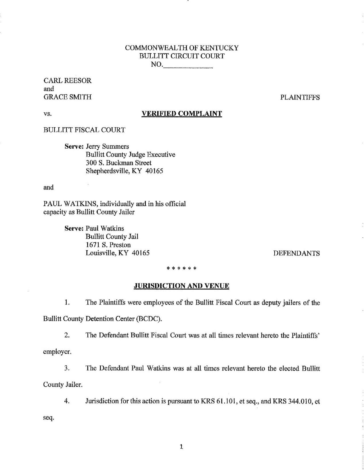 Bullitt County Whistleblower Lawsuit