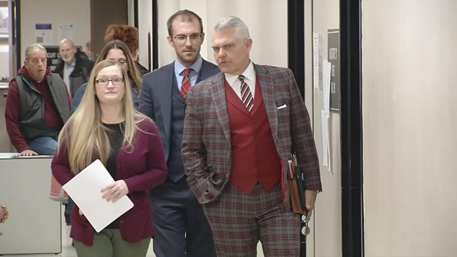 Delta Trimble appears in court in Clark County, Indiana