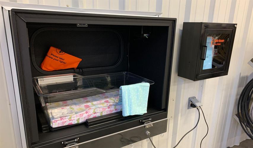 Baby box installed at Harrison Township Fire Station 1 in Corydon, Indiana (Jan. 11, 2021)