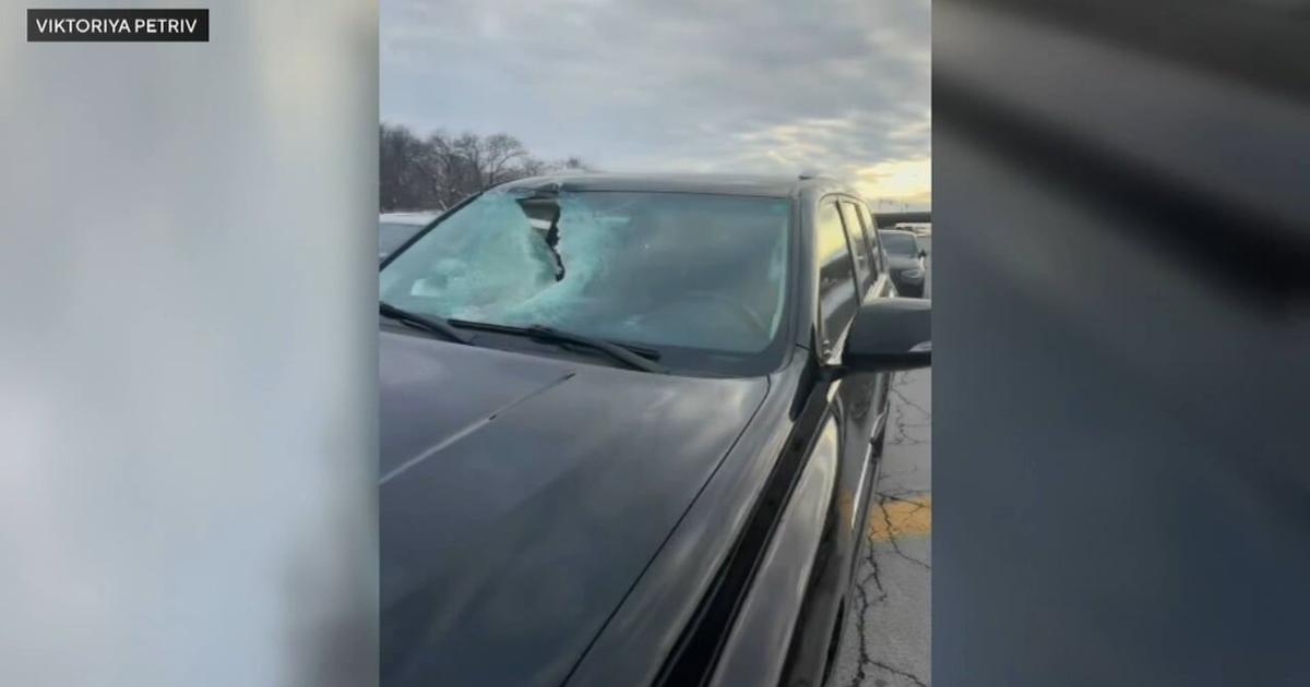 Driver says a massive chunk of concrete fell while she was going down ...