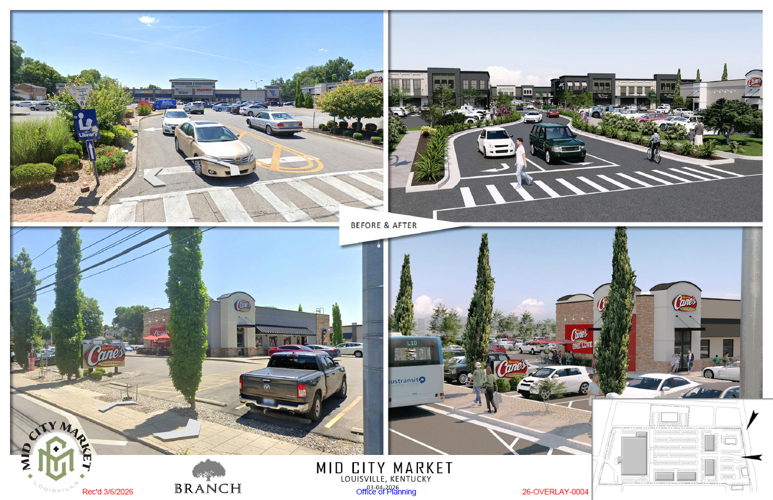 Mid City Market (before-and-after rendering)