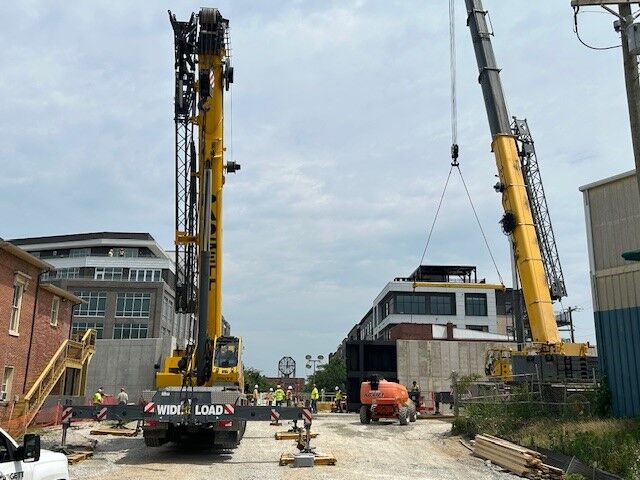 Clarksville Main Street flood wall gate installation 6-18-24.jpg