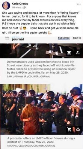 Katie Crews' Facebook post