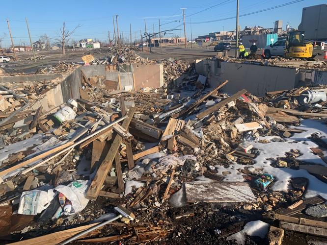 Demolished apartment complex where the teacher lived