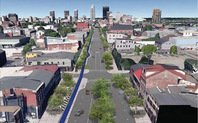 Nulu streetscape aerial view