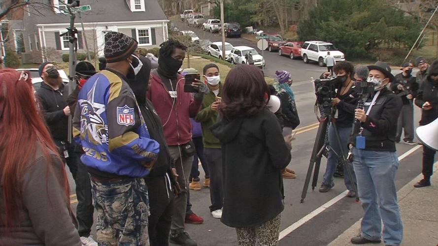 Protesters gather outside Mitch McConnell's home 1-02-21