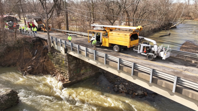 Blackiston Mill Road Bridge closed due to dam failure