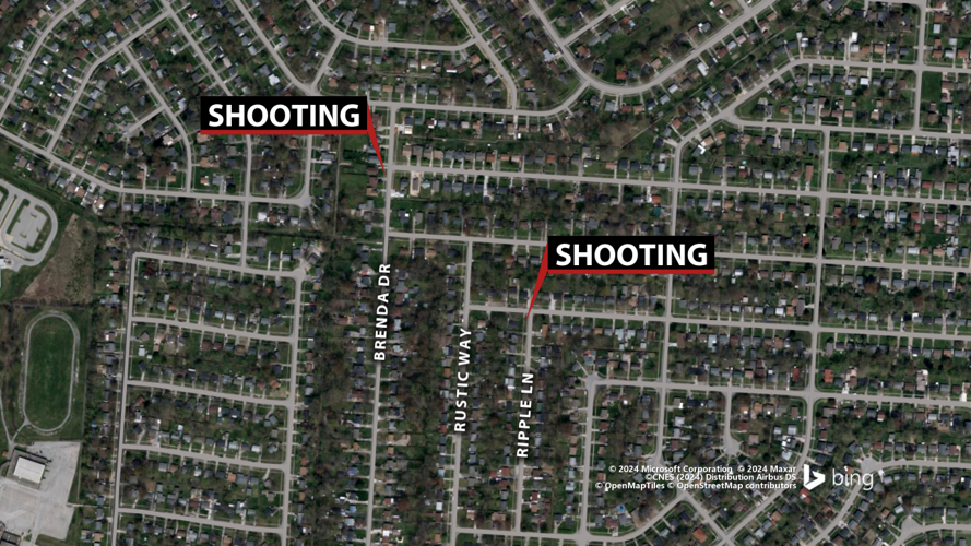 Map of shooting over Easter weekend