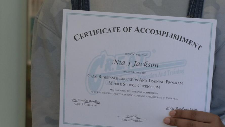Louisville Metro Police Gang Resistance and Education Training Certificate