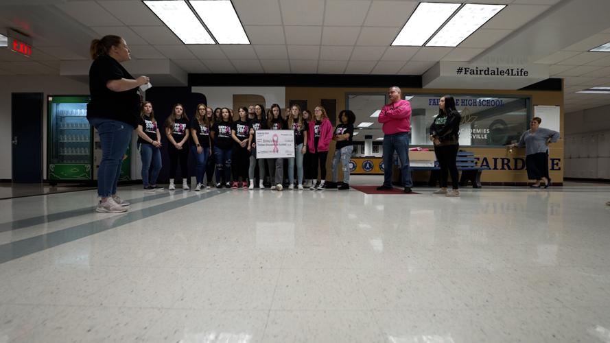 Fairdale High School volleyball team presents check to Shirley's Way on Nov. 2, 2022