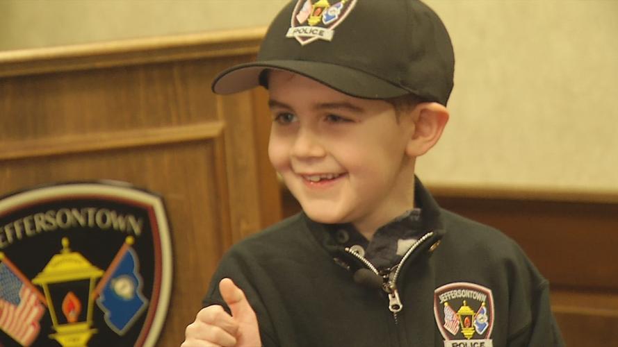 8-year-old Kyler Buckner made Jeffersontown Police Chief for a day on Feb. 7, 2020