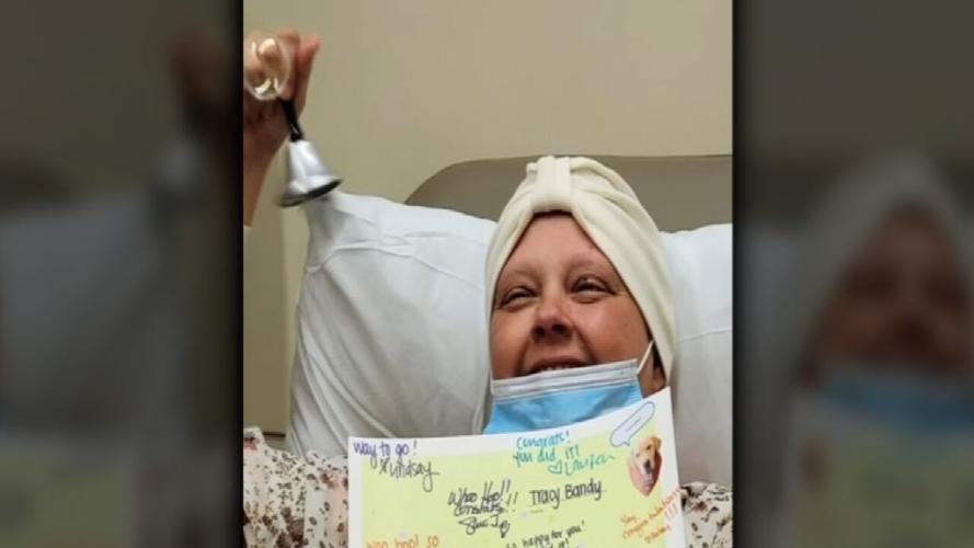 Tracy Bandy rings cancer-free bell