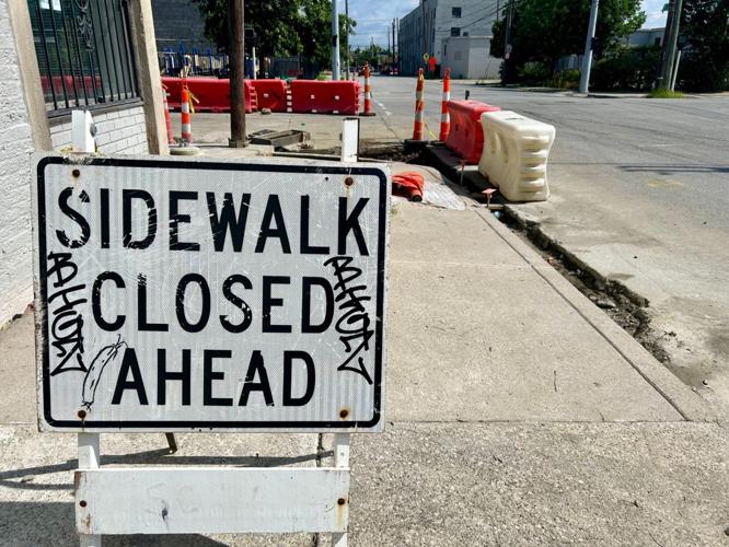 Sidewalk closed sign in NuLu - July 16, 2025.jpg