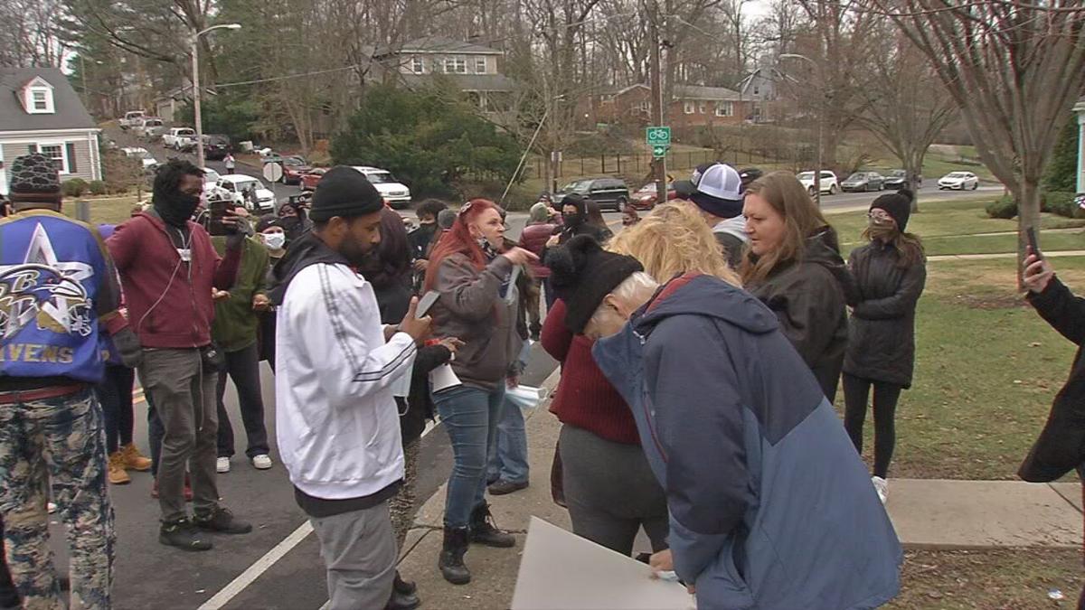Protesters gather outside Mitch McConnell's home 1-02-21