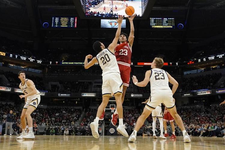 Indiana forward Trayce Jackson-Davis shoots over Notre Dame forward Paul Atkinson Jr..jpeg