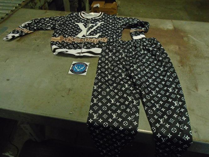 Counterfeit Louis Vuitton clothes seized at Louisville International Airport on Sept. 17, 2020