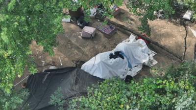 Homeless camp in Shively
