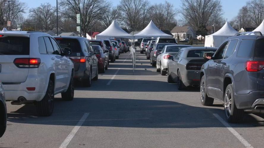 Churchill Downs drive-thru COVID test site