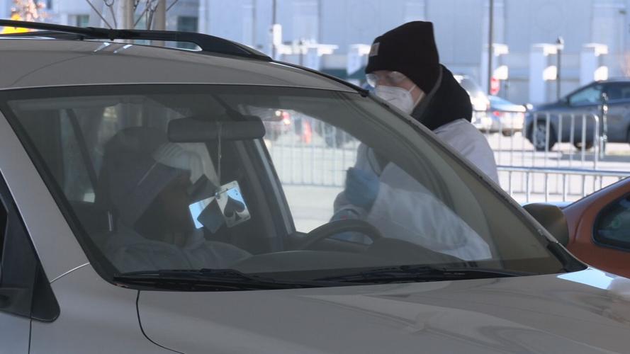 Churchill Downs drive-thru COVID test site