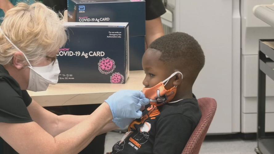 Child getting tested for COVID-19