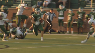 Trinity's Bradley West runs for a TD