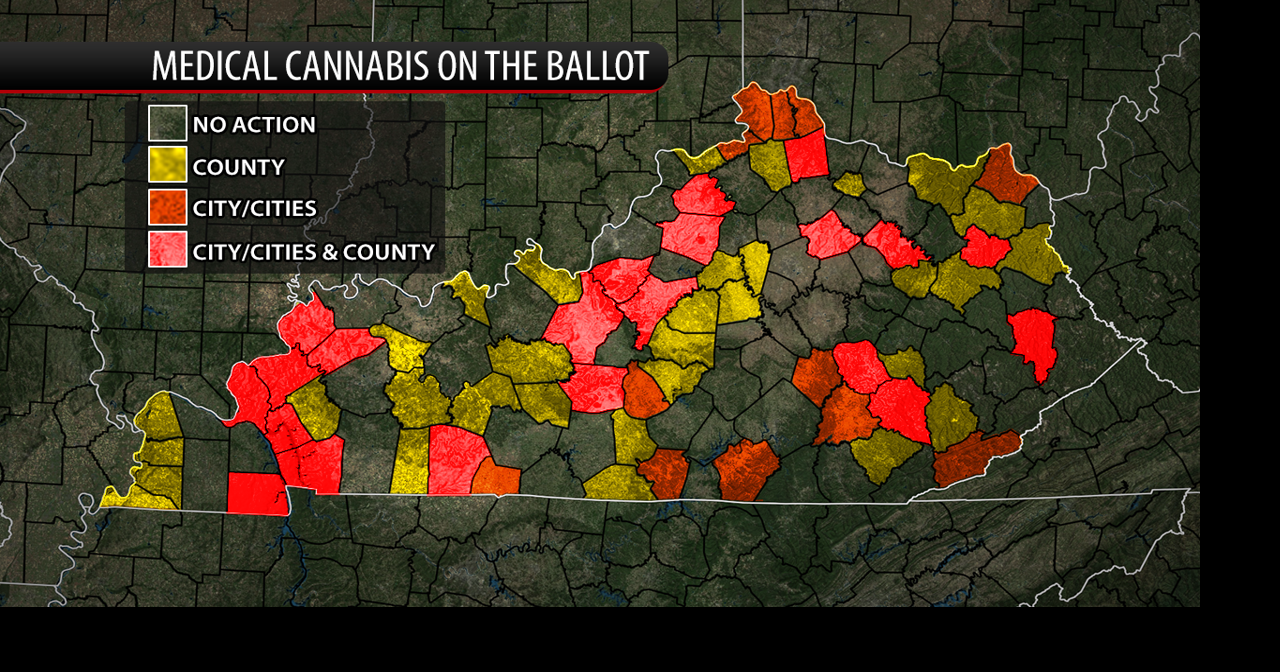 Kentucky map of medical cannabis on the ballot 10.17.24