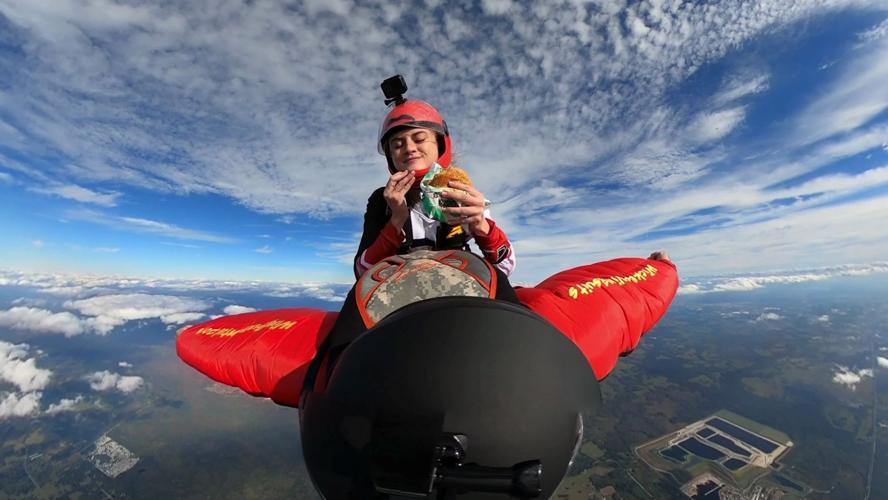 McKenna Knipe eats Burger King skydiving
