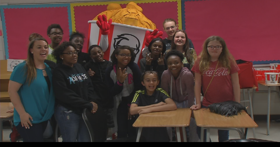 KFC makes special delivery to Kammerer Middle School student and her ...
