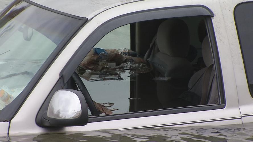 Water in truck submerged in Louisville pond