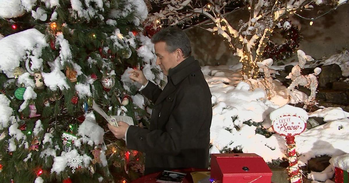 Wdrb Exploding Tree Jude rehangs an ornament buried in snow on the Jingle Tree | | wdrb.com