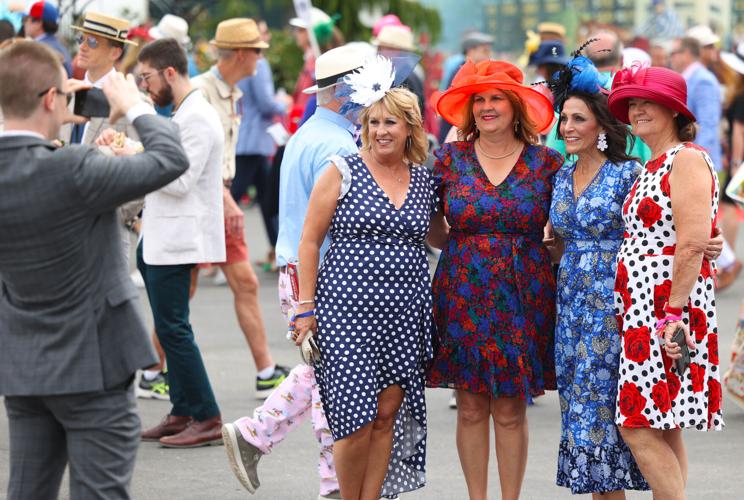 Four women pose at Paddock.JPG