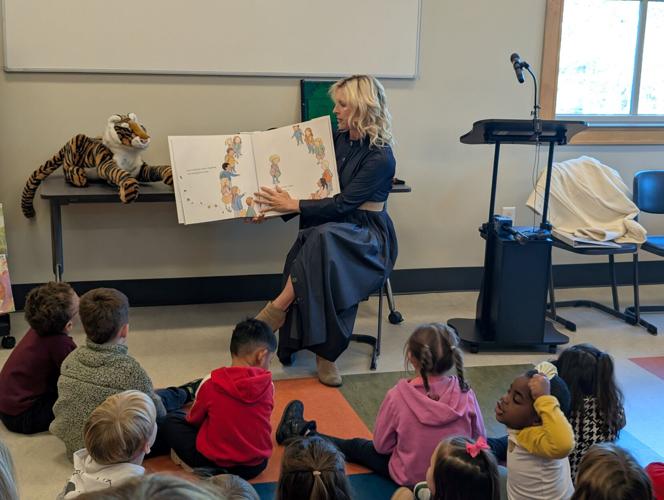 First Lady Britainy Beshear Reads to Children after a Check Presentation Ceremony from KY Assoc. of Health Plans to Dolly Parton's Imagination Library of KY- Credit KAHP.jpg