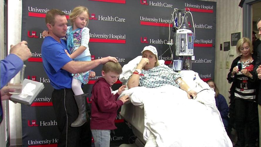 Stephanie Decker in hospital bed