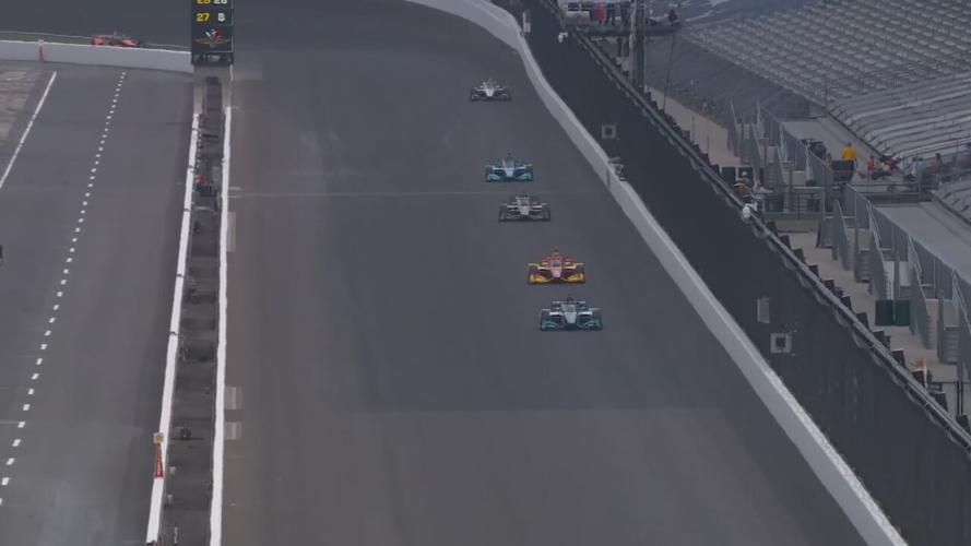 Cars practice at Indy 500