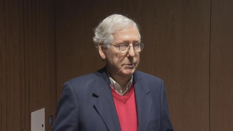 Sen. Mitch McConnell speaks in Lexington