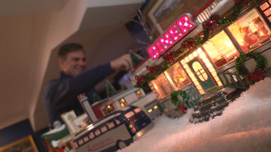 Chip Polston arranges Christmas village