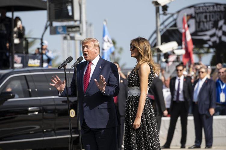 Trump takes Daytona 500 warmup lap in presidential limousine