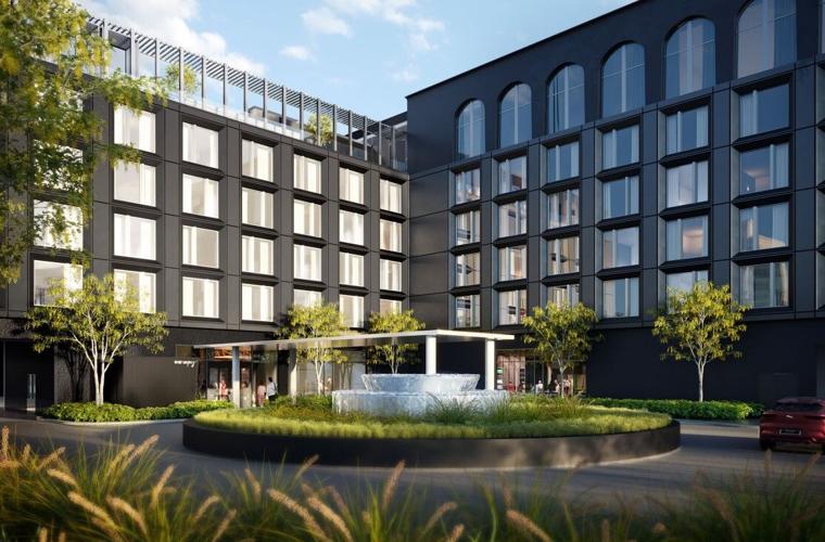 Rendering for the Canopy Hilton in downtown Louisville