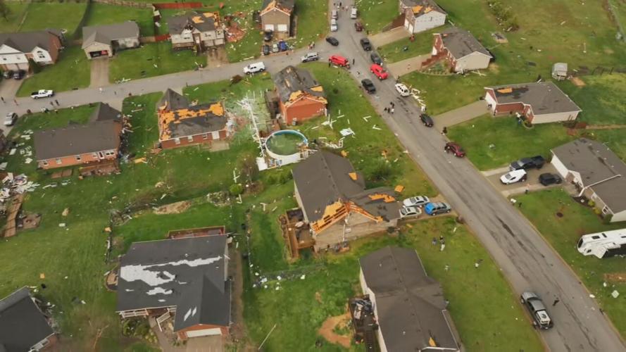 Drone photo from Boulder Ridge sub. in Jeffersonville, Ind. on 4.2.24