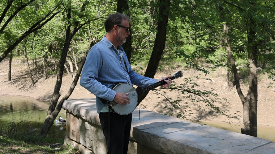 Person plays an instrument