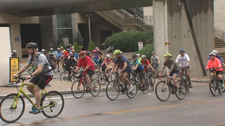Cyclists participate in the Ali Memorial Bike Ride