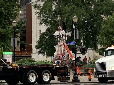 King Louis statue being removed from Downtown Louisville 9-3-2020