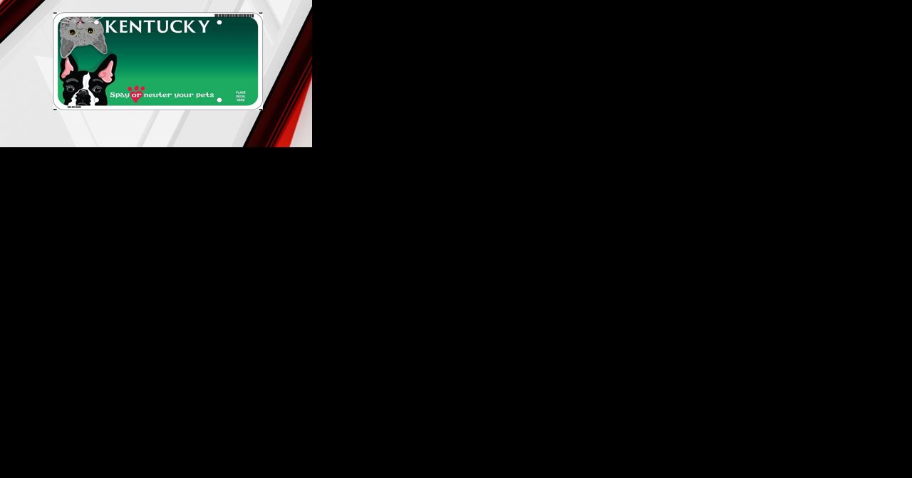 Kentucky unveils redesigned spay and neuter license plate